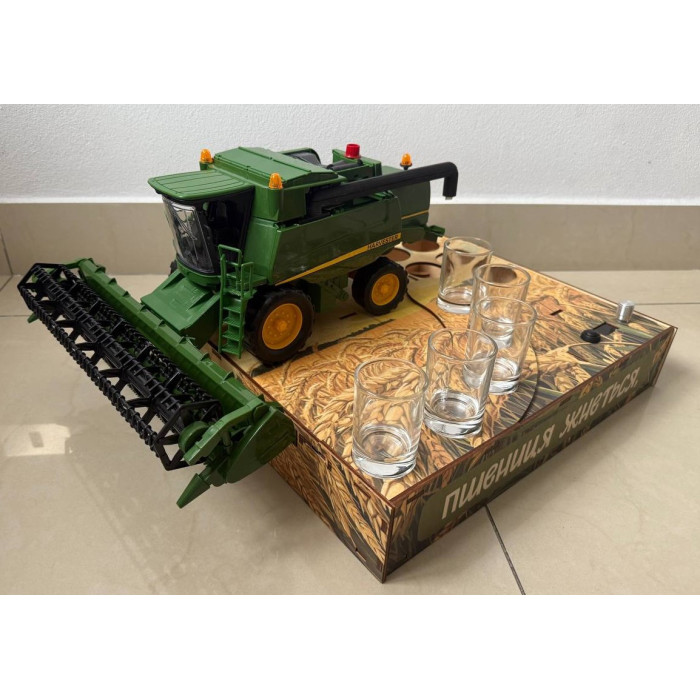 Алкогольный наливатор “Комбайн John Deere (Джон Дир)” на 4, 5 или 6 рюмок