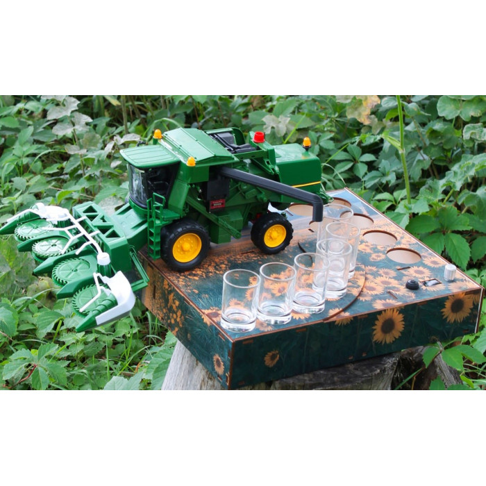 Алкогольный наливатор “Комбайн John Deere (Джон Дир)” на 4, 5 или 6 рюмок