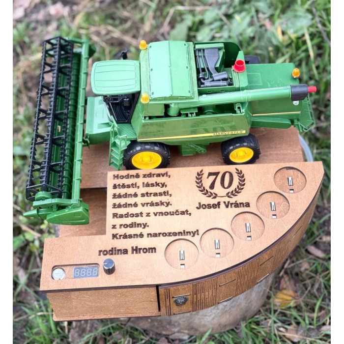 Алкогольний наливатор "Комбайн John Deere" на 5 чарок (диспенсер алкоголю, алонсоватор)