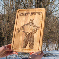 Кухонная доска с гравировкой на подарок